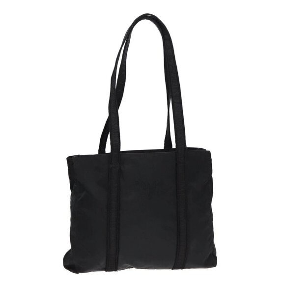 PRADA Tote Bag Nylon Silver Black Auth bs17886 - Picture 1 of 16